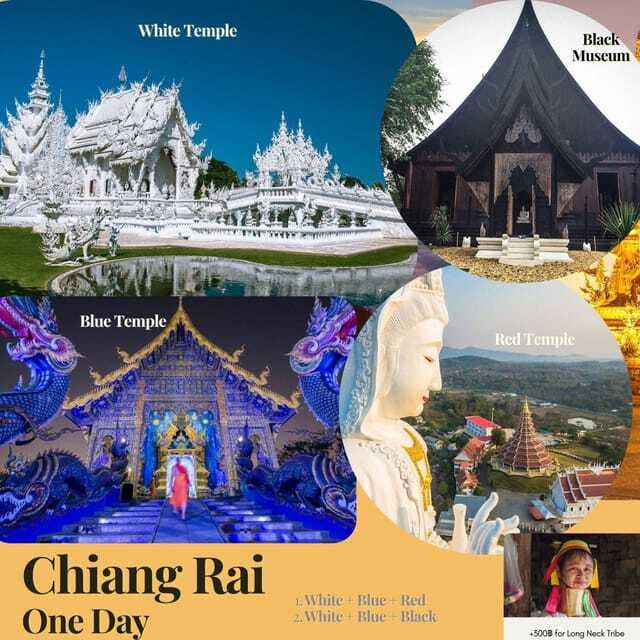 From CM: Chiang Rai White, Blue, Red/Black Temple With Lunch - Tour Pickup Location and Transportation