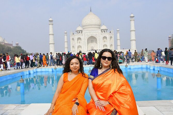 From Delhi : Taj Mahal Photoshoot in Indian Ethnic Dresses - Informative Tour Guide