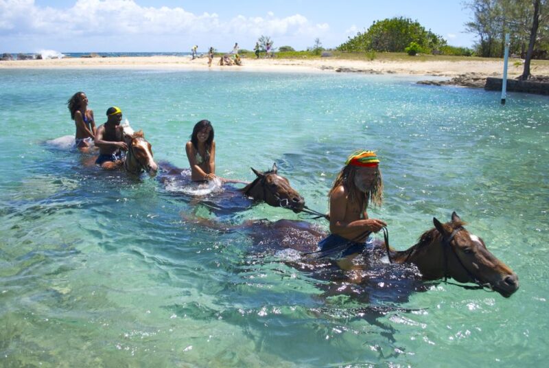 From Falmouth: Horseback Ride N Swim With Green Grotto Caves - Included in the Tour