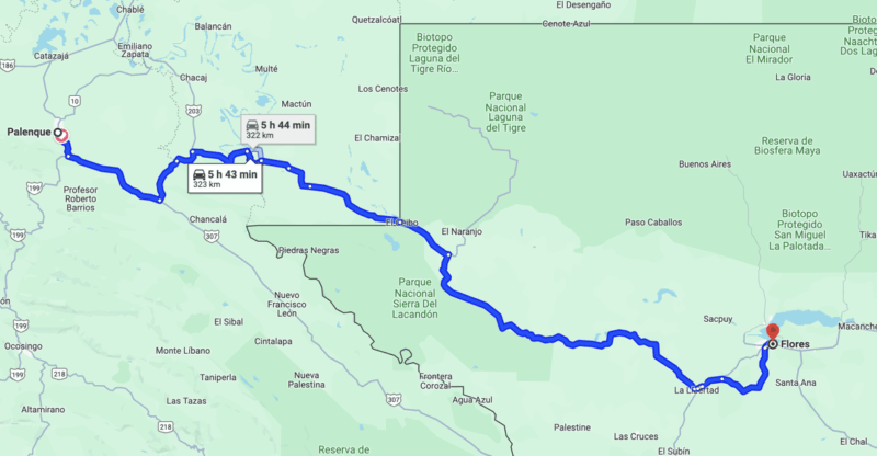 From Flores Guatemala: Transfer to Palenque, Chiapas, Mexico - Transportation Features
