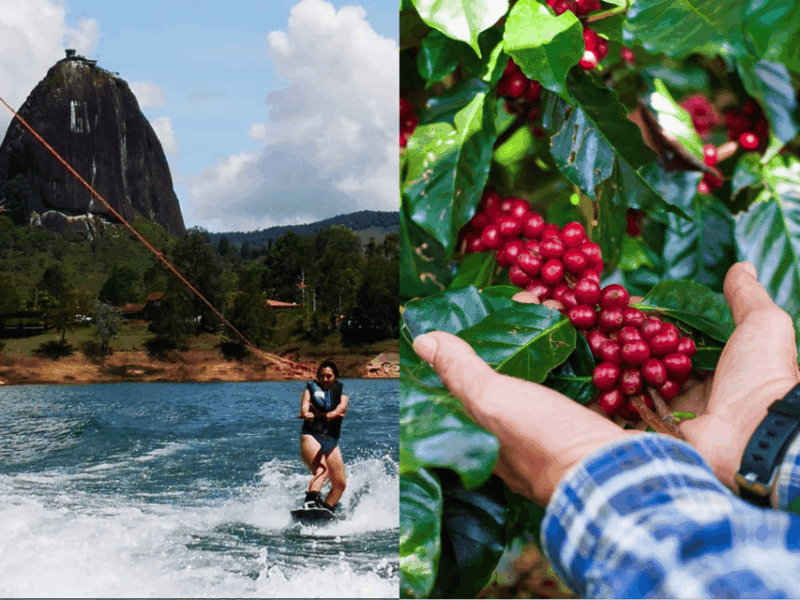 From Guatape: 1-Hour WAKEBOARD + Complete COFFEE TOUR - Key Points