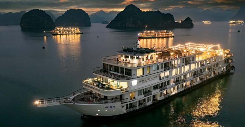 From Halong: HALONG DINNER CRUISE With ENTERTAINMENT - Key Points