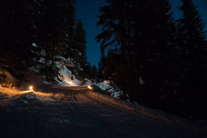 From Interlaken: Night Sledding - Getting to the Meeting Point