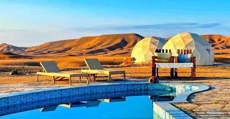 From Marrakech: Agafay Desert Camp Pool, Camel Ride, & Lunch - Key Points