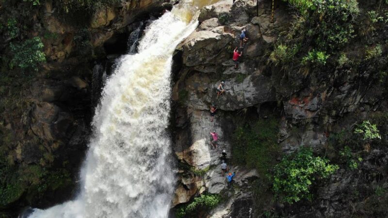 From Medellin:Powerful via Ferrata & Zipline Giant Waterfall - Key Points
