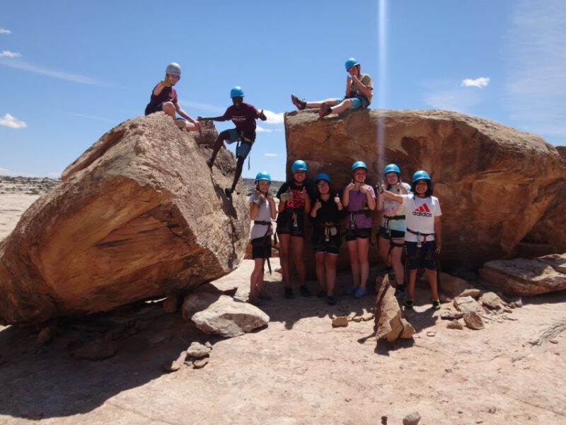 From Moab: Rock of Ages Moderate Rappelling Obstacle Course - Chimney Arch and Pool Arch