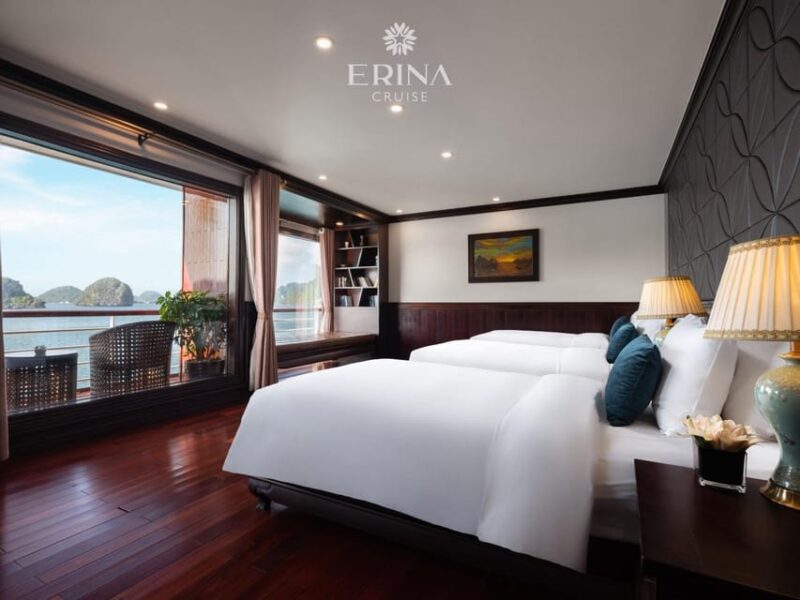 From Ninh Binh : 2-3 Days Lan Ha Bay- Balcony, Jacuzzy Cabin - Day 2: Explore Dark & Bright Cave