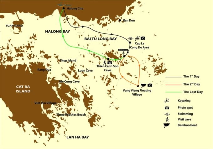 From Ninh Binh: 2 Days 1 Night Cruise in Bai Tu Long Bay - Day 2 Itinerary