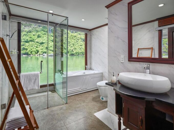 From Ninh Binh: AMANDA 5Star Cruise Ha Long Bay, Luxury Cabin - Excluded Costs
