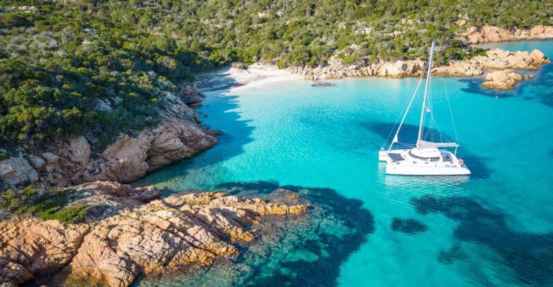 From Palau: La Maddalena Archipelago Catamaran Tour - National Park Exploration