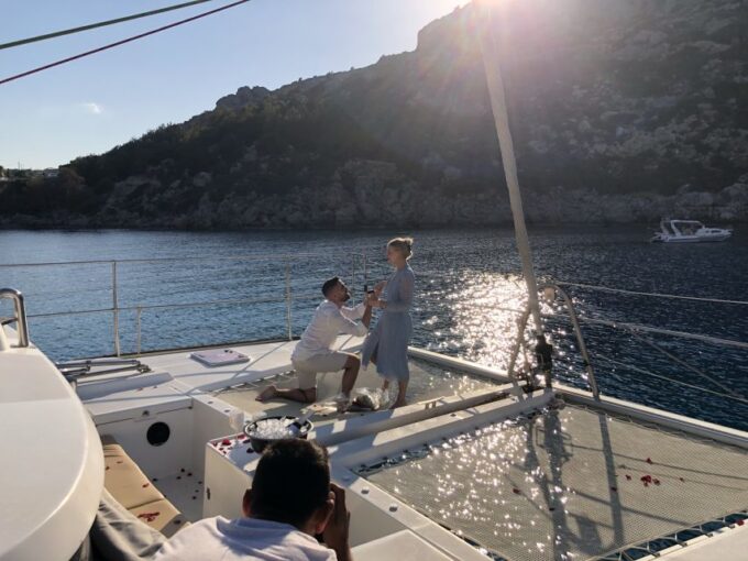 From Rhodes: Private Catamaran Cruise All Inclusive - Azure Waters and Natural Beauty