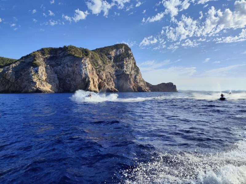 From San Antonio: Jet Ski Tour to Cala Aubarca With Swimming - Swimming and Snorkeling