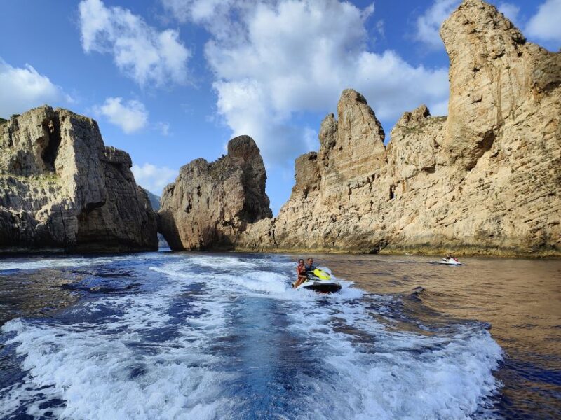 From San Antonio: Jet Ski Tour to Cala Aubarca With Swimming - Passing by Scenic Locations