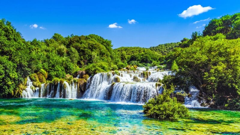 From Split: Krka Waterfalls and Trogir Tour.Up to 7 People - Skradin Beaches and Swimming