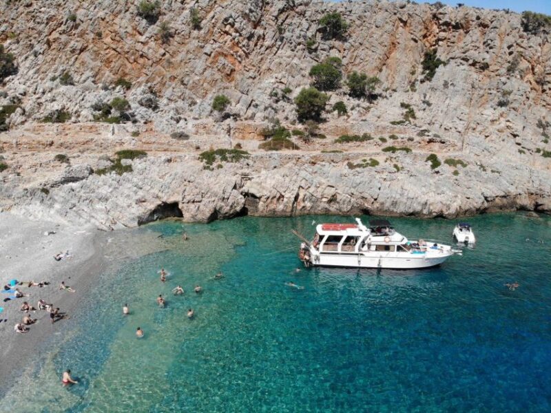FULL DAY GROUP TOUR KOUTSOMITI KOUNOUPA & RED ROCK WITH MEAL - Boat Details