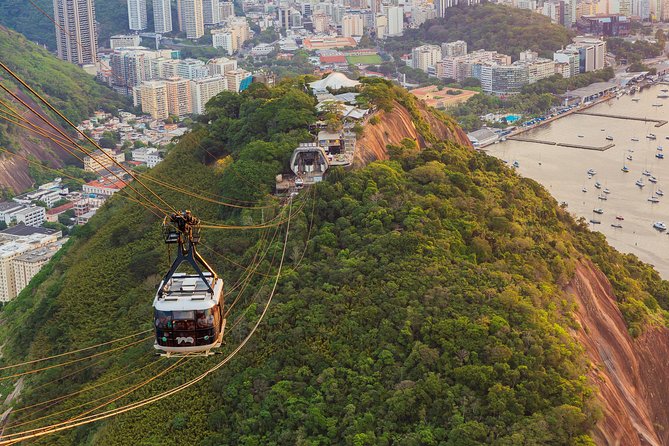 Full Day in Rio: Christ by Train, Sugarloaf, Selarón & Barbecue - Ascending Sugarloaf Mountain