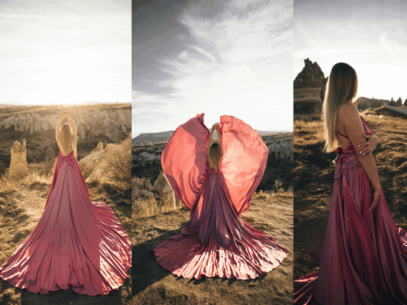 Göreme: Cappadocia Satin Flying Dress Rental - Dress Rental Process