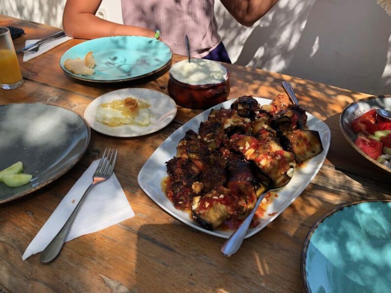 Greek Cooking Class in an Olive Grove in Messinia - Enjoying the Prepared Lunch
