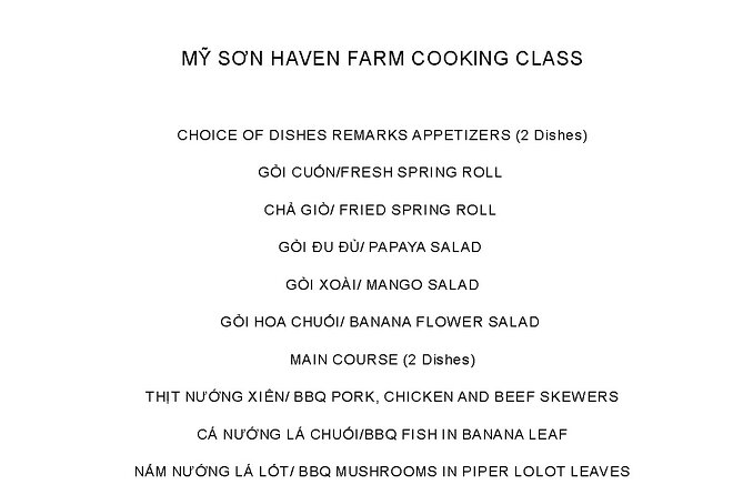 Guided Farming Cooking Class and My Son Sanctuary Discovery - Hands-on Cooking Experience