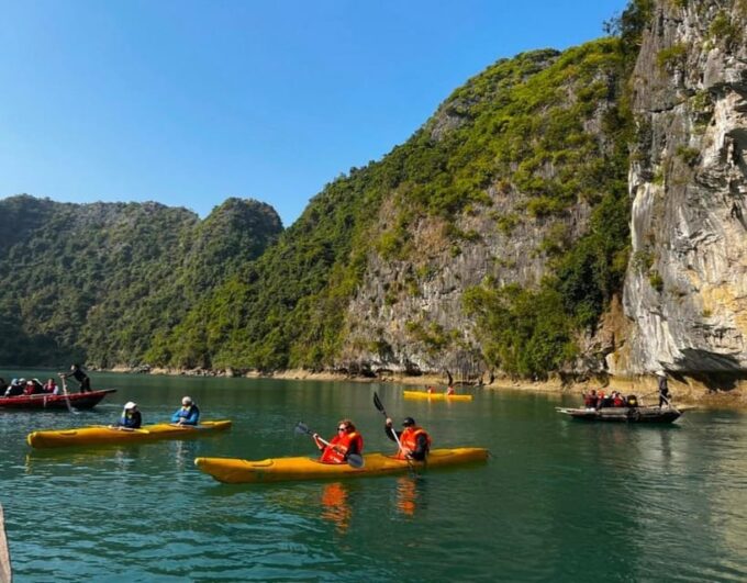 Halong Luxury Day Cruise: Kayak, Swim, Hiking, Cave Explore - Sunset Party Experience