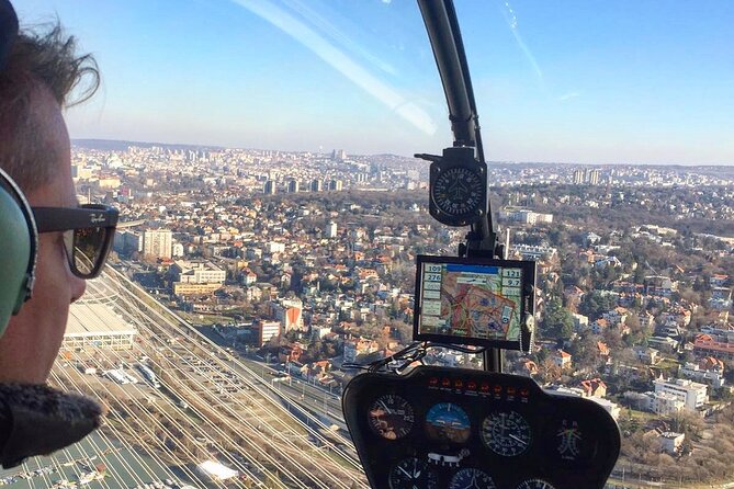 Helicopter Flying Over Belgrade - Kombank Arena and Danube River