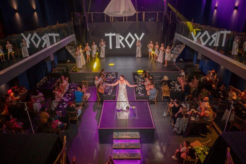 Hersonissos: Troy Dinner-Show Theatre Experience Tickets - Accessibility and Transportation