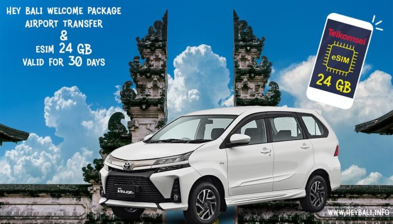 Hey Bali Package: ESIM Bali 24 GB + Aiport Transfer Bali - Airport Transfer Included Areas