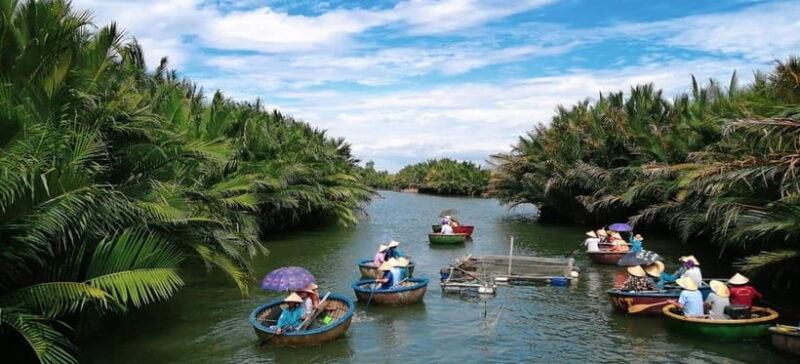 Hoi An: Vegetarian Cooking Class and Basket Boat Ride - Enjoying the Basket Boat Ride in the Bay Mau Coconut Forest