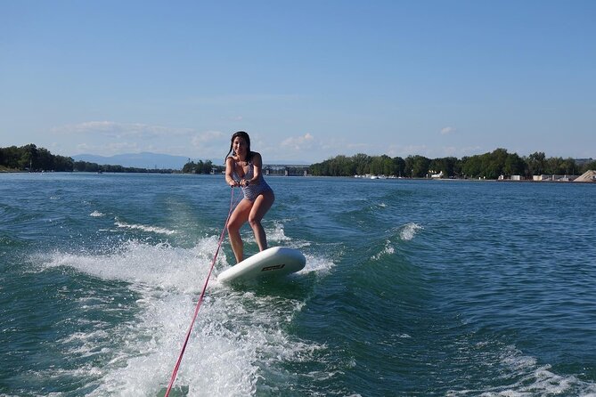 Hydrofoil and Surfing on the Rhine Behind a Motorboat - Skillful Instruction From Milan