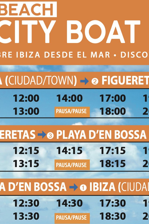 Ibiza: Boat Transfer to Playa Den Bossa and Figueretes - Key Points