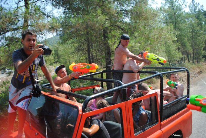 Icmeler Jeep Safari, Lunch, Water Fight, Colour & Foam Party - Local Cuisine and Waterfall