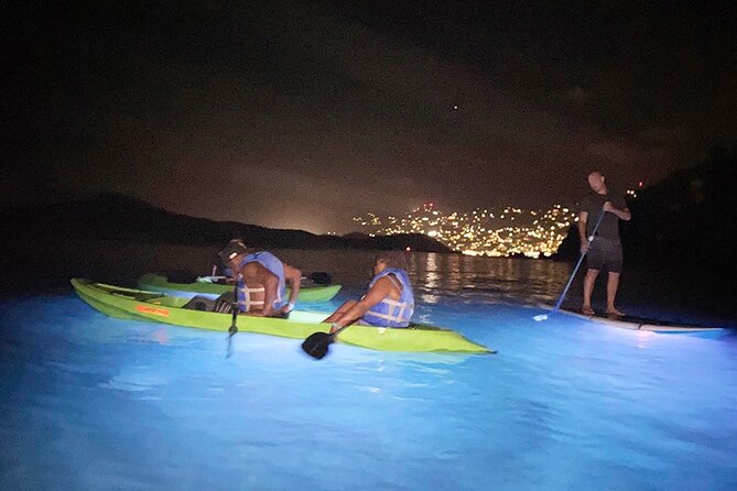 Illuminated Night Kayak From Marriott Frenchmans Cove Dock, US Virgin Islands - Marine Life Observation After Sunset