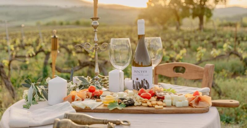 Intimate Romantic Vineyard Set up With Wine Tasting - Wine Selection and Pairings