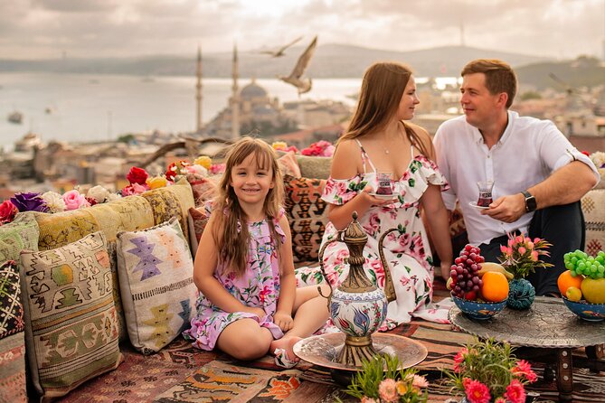 Istanbul Rooftop Photoshoot With Flying Dress - Stunning Bosphorus View