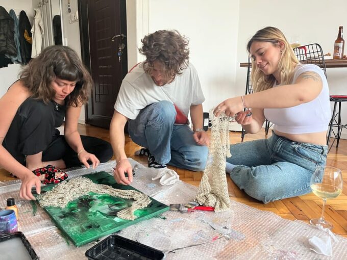 Istanbul: Wine and Paint Workshop With Turkish Fabrics - Enjoying Local Wine and Refreshments