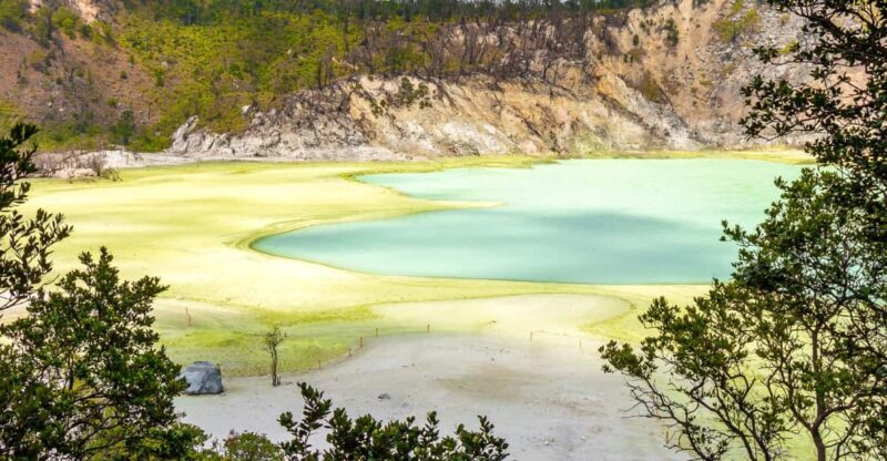 Jakarta: Volcanic White Crater Lakes & Tea Plantations Tour - Key Points