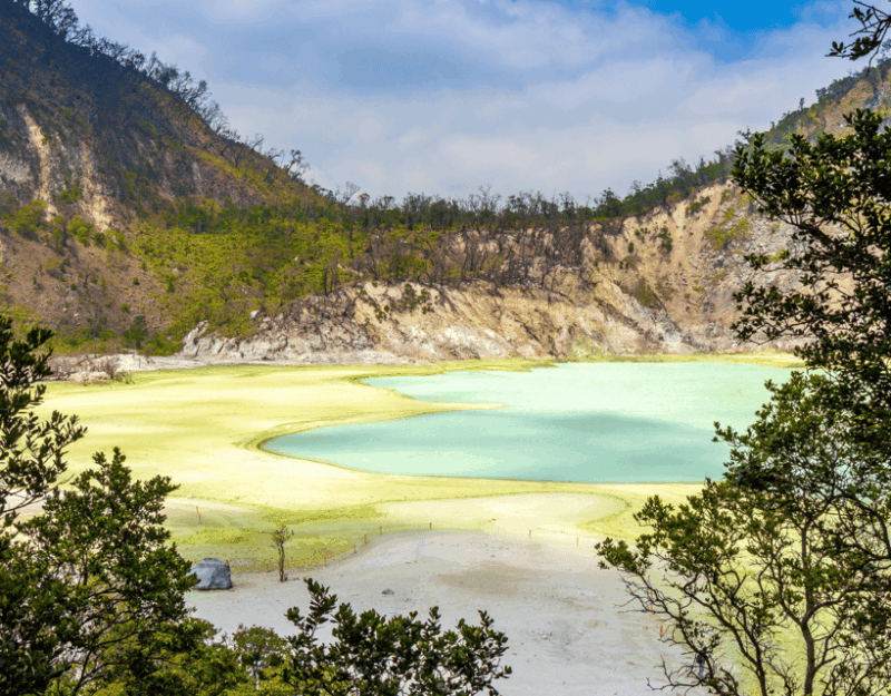 Jakarta: Volcanic White Crater Lakes & Tea Plantations Tour - Highlights