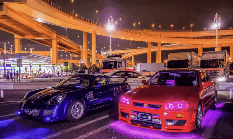JDM Tour in Tokyo Highway (Daikoku,Tatsumi,Akihabara) - Late Night Custom Car Gathering