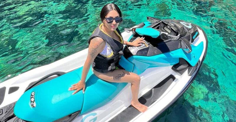 JET SKI TOUR to Cala Salada FROM Puerto De San Antonio - Key Points