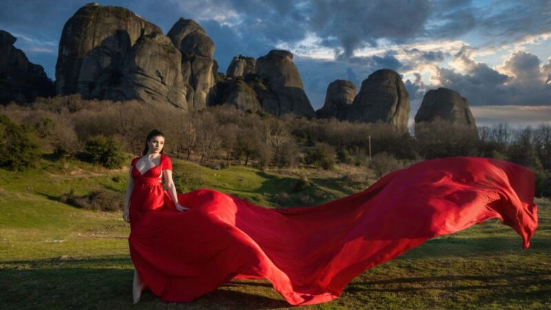 Kalabaka: Meteora Flying Dress Photoshoot - Capturing Essence and Personality