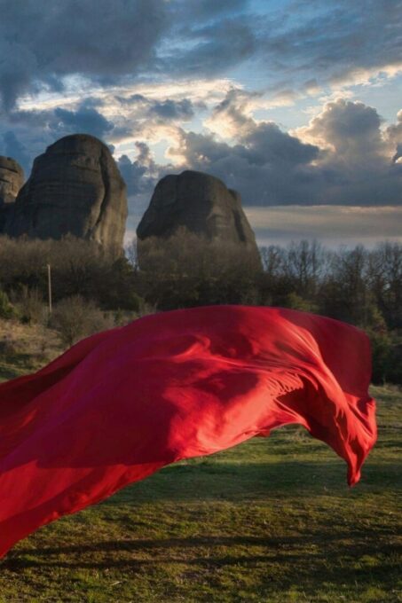 Kalabaka: Meteora Flying Dress Photoshoot - Creative Guidance From Photographer