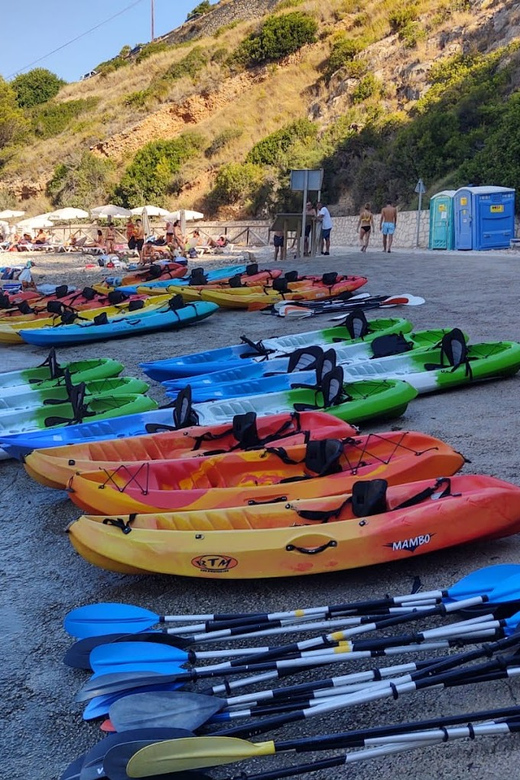 Kayak Route in Granadella Javea Llop Marí Cave, Ambolo Cove - Key Points