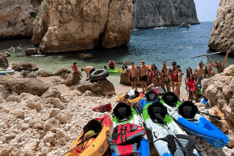 Kayak Route in Granadella Javea Llop Marí Cave, Ambolo Cove - Meeting Point and Parking