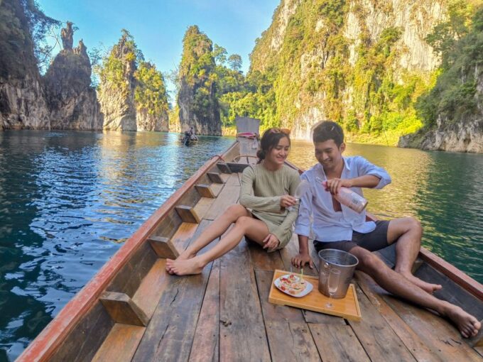 Khao Lak: Cheow Lan Lake Romantic Sunset Cruise With Drinks - Scenic Vistas and Wildlife