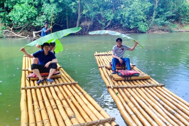 Khao Lak: Khao Sok Bamboo Rafting and Elephant Bathing Trip - Coffee and Lunch Experience