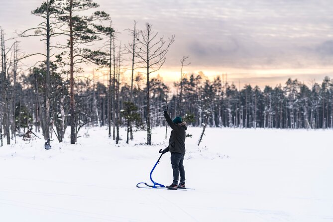Kicksledding on Snowy Forest Roads and Frozen Lakes in Riga - Witnessing the Scenic Landscapes