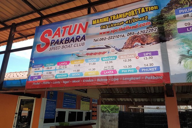 Koh Lipe to Koh Lanta by Satun Pakbara Speed Boat in High Season - Departure and Arrival Schedule