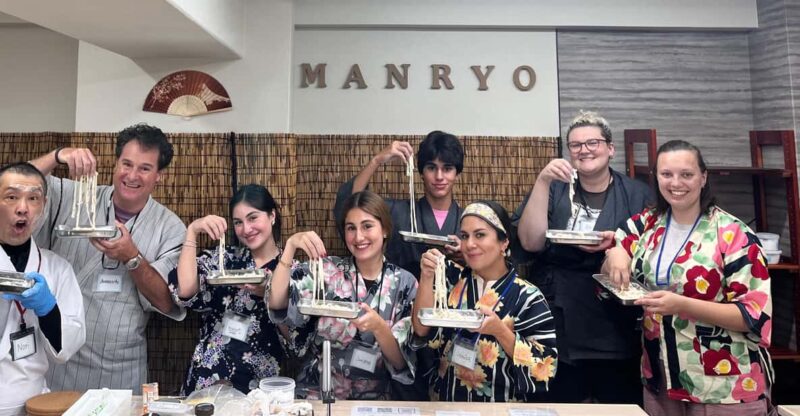 Kyoto: Japanese Udon and Sushi Cooking Class - Location and Duration