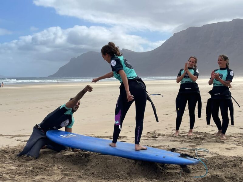 Lanzarote: Dynamic Surf Lessons With Friends or Private Lessons in Famara - Inclusions and Requirements
