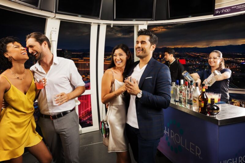 Las Vegas: High Roller Entry Ticket With In-Cabin Open Bar - Key Points